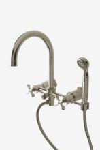 Waterworks 09-08592-70190 - Henry Exposed Wall Mounted Tub Filler With Handshower and Metal Cross Handles in