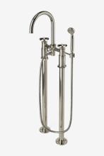 Waterworks 09-35296-17417 - Henry Exposed Floor Mounted Tub Filler With Handshower and Metal Cross Handles in