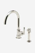 Waterworks 07-76246-07736 - Henry One Hole Gooseneck Kitchen Faucet, Metal Lever Handle and Spray in