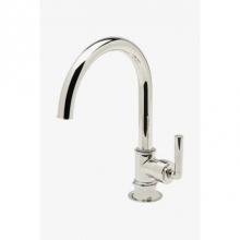 Waterworks 07-87479-66128 - Henry One Hole Gooseneck Kitchen Faucet, Metal Lever Handle in Dark Nickel, 2.2gpm