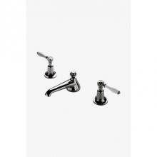 Waterworks 07-96846-62845 - Easton Classic Low Profile Three Hole Deck Mounted Lavatory Faucet with White Porcelain Lever Hand