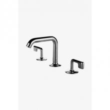 Waterworks 07-31326-83408 - .25 High Profile Three Hole Deck Mounted Lavatory Faucet with Metal Lever Handles in Dark Nickel,