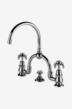 Waterworks 07-20072-35990 - Etoile Gooseneck Arche Three Hole Deck Mounted Lavatory Faucet with Metal Cross Handles in Shadow