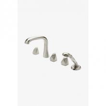 Waterworks 09-60079-99346 - Isla Deck Mounted High Profile Concealed Tub Filler with 2.5gpm Handshower and Metal Geode Handles