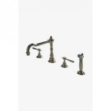 Waterworks 07-51642-01213 - Julia Three Hole High Profile Kitchen Faucet, Metal Lever Handles and Spray in Chrome