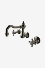 Waterworks 07-38819-57381 - Julia High Profile Three Hole Wall Mounted Lavatory Faucet with Metal Cross Handles in Shadow,