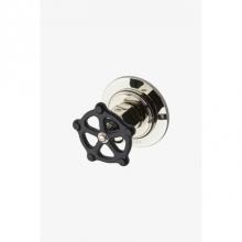 Waterworks 05-49529-73894 - Regulator Two Way Thermostatic Diverter Valve Trim with Black Wheel Handle in Unlacquered Brass