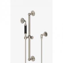 Waterworks 05-88396-79161 - Regulator Handshower on Bar with Black Handle in Unlacquered Brass, 1.75gpm