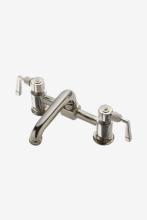 Waterworks 07-97101-39870 - R.W. Atlas Bridge Two Hole Deck Mounted Lavatory Faucet with Metal Lever Side Mount Handles in