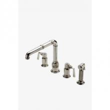 Waterworks 07-19979-97995 - R.W. Atlas High Profile Kitchen Faucet with Metal Side Mount Lever Handles and Spray in Nickel,