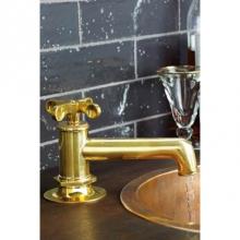 Waterworks 07-98984-87096 - Henry Low Profile One Hole Deck Mounted Lavatory Faucet with Metal Cross Handle in Dark Nickel, 1.