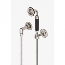 Waterworks 05-35315-20584 - Regulator Handshower on Hook with Black Handle in Nickel, 1.75gpm