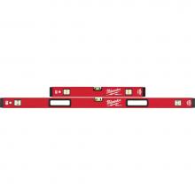 Milwaukee Tool MLBXSM48 - 24'' / 48'' Redstick Magnetic Box Level Set