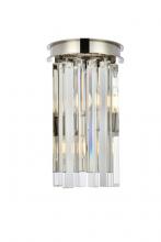 Elegant 1208W8PN/RC - Sydney 2 light polished nickel Wall Sconce Clear Royal Cut Crystal