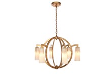 Elegant 1542D36GI - Harlow Nights 6 Light Golden Iron Chandelier