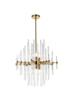 Elegant 2502D23SG - Sienna 23 Inch Crystal Rod Pendant in Gold