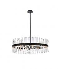 Elegant 6200D36BK - Serephina 36 Inch Crystal Round Chandelier Light in Black