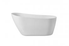 Elegant BT10859GW - 59 inch soaking Single slipper bathtub in glossy white