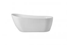 Elegant BT10870GW - 70 inch soaking Single slipper bathtub in glossy white