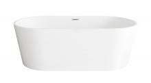 Elegant BT30167GW-PCH - 67 inch Bathtub in Glossy White with Chrome Trim