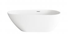 Elegant BT30267GW-BNK - 67 inch Bathtub in Glossy White with Brushed Nickel Trim