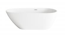 Elegant BT30267GW-PCH - 67 inch Bathtub in Glossy White with Chrome Trim