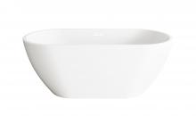 Elegant BT30359GW-WHT - 59 inch Bathtub in Glossy White with Polished White Trim