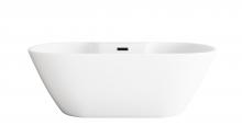 Elegant BT30567GW-MBK - 67 inch Bathtub in Glossy White with Matte Black Trim