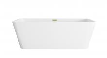 Elegant BT30667GW-BGD - 67 inch Bathtub in Glossy White with Brushed Gold Trim