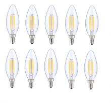 Elegant E12LED125-10PK - LED E12 Candelabra, Blunt Tip, 5000k, 300 Degree, CRI80, Es, UL, 6W, 60w Equivalent, 15000hrs