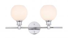 Elegant LD2315C - Collier 2 light Chrome and Frosted white glass Wall sconce