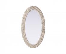 Elegant MR4C2442LN - Oval Cornhusk Mirror 24x42 in Linen White