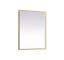 Elegant MRE62036BR - Pier 20x36 inch LED mirror with adjustable color temperature 3000K/4200K/6400K in brass