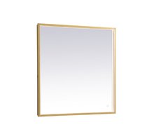 Elegant MRE62736BR - Pier 27x36 inch LED mirror with adjustable color temperature 3000K/4200K/6400K in brass