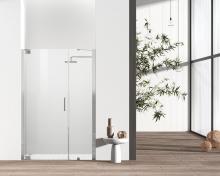 Elegant SD404-4872BNK - Semi-frameless hinged shower door 48 x 72 Brushed Nickel