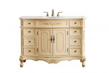 Elegant VF10148LT - 48 in. Single Bathroom Vanity set in light antique beige