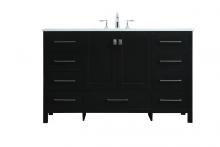 Elegant VF18854BK - 54 Inch SIngle Bathroom Vanity In Black