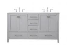 Elegant VF18860DGR - 60 inch Double Bathroom Vanity in Gray