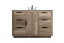 Elegant VF19448NT - 48 Inch SIngle Bathroom Vanity In Natural Oak