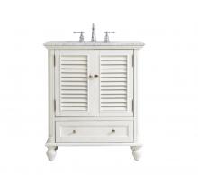 Elegant VF30530AW - 30 inch Single Bathroom Vanity in Antique White