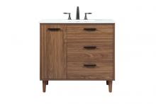 Elegant VF47036WB - 36 inch Single bathroom vanity in walnut brown