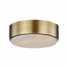 Alora Lighting FM325108VBAR - Blanco 8-in Vintage Brass/Alabaster LED Flush Mount