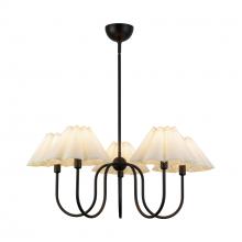 Alora Lighting CH610530MBFW - Rosemary 31-in Matte Black/Folded White Socket Chandelier