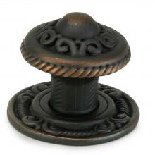 Edgar Berebi 8156/44 - Americana Knob W/ Matching Back Plate In Oiled Bronze Plate