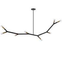 Dainolite MOR-608HP-MB-AGB - 8 Light Incandescent Horizontal Pendant Matte Black / Aged Brass