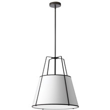 Dainolite TRA-331P-BK-WH - 3 Light Incandescent Pendant Matte Black with White Shade