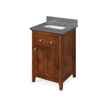 Jeffrey Alexander VKITCHA24CHBOR - 24'' Chocolate Chatham Vanity, Boulder Cultured Marble Vanity Top, undermount rectangle