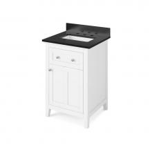 Jeffrey Alexander VKITCHA24WHBGR - 24'' White Chatham Vanity, Black Granite Vanity Top, undermount rectangle bowl