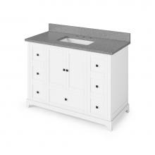 Jeffrey Alexander VKITADD48WHSGR - 48'' White Addington Vanity, Steel Grey Cultured Marble Vanity Top, undermount rectangle