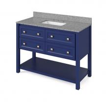 Jeffrey Alexander VKITADL48BLBOR - 48'' Hale Blue Adler Vanity, Boulder Cultured Marble Vanity Top, undermount rectangle bo